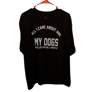 Women’s “all I care about are my dogs & like 3 people” black tshirt, size XL